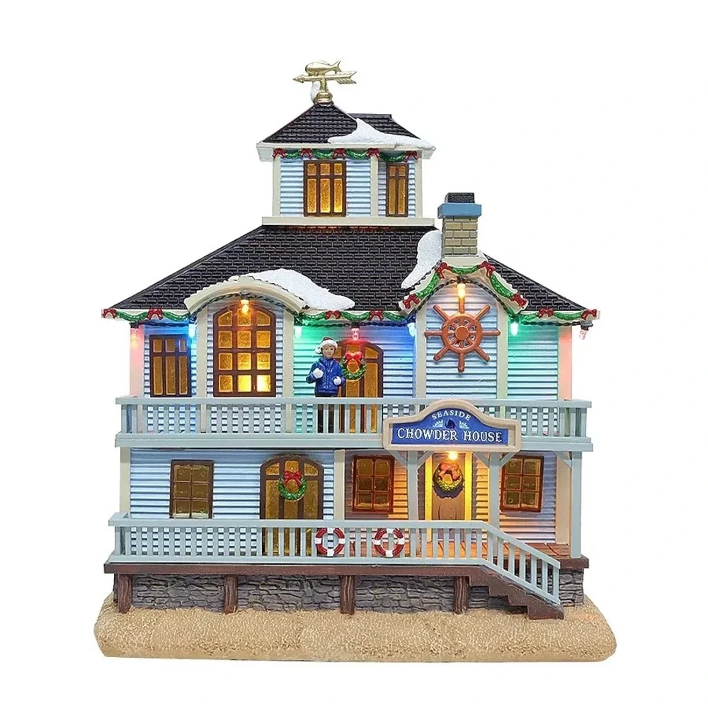 Carole Towne Cara's Chowder House Christmas Village Illuminated Musical 2024 NIB